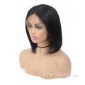 Black Straight 13x6 pizzo anteriore bob parrucca bombardiere Virgin Human Hair Wigs HD Hum Human Lace Wig
